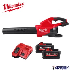 밀워키 M18 F2BL-802 M18 FUEL 듀얼 배터리 아웃도어 송풍기 8.0Ah 배터리 2팩 충전기 케이스 브로워, 1개