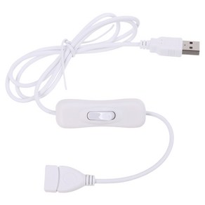 USB LED 스트립용 ON/OFF 스위치가 장착된 100cm USB 2.0 암수 연장 데이터 케이블 팬 충전기 노트북 데스크 램프, 02 Two metes, 1개