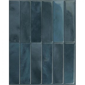 SMART 타일 박리 및 스틱 백스플래시 주방 욕실 벽 타일용 11.43인치 x 9인치 3D 접착제, Agadi Blue, Pack of 5, 1개