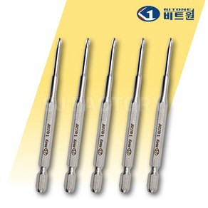 비트원 정밀 십자 PH1 임팩 단면 자석 드라이버 비트 3.0 x 100mm, 5개