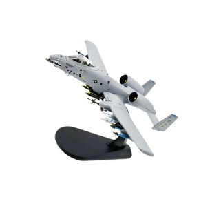 GHSHOP 1/100 스케일 A-10A 비행기 모델 장난감 현실적인 비행기 디스플레이 스탠드 포함 선반 홈 가정용 항공기 금속, 16.5cm x 17cm (세로), 합금pp, 회색, 1개