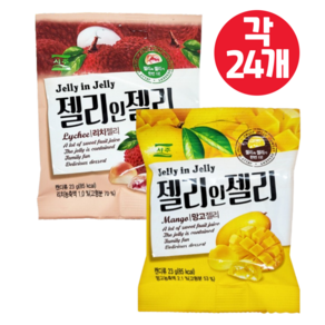 서주 젤리인젤리 망고맛 23g 24개 + 리치맛 23g 24개 (총48개), 48개