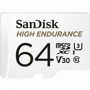 샌디스크 High Enduance micoSD Class10 UHS-I U3 V30 메모리카드, 64GB, 1개