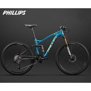 Phillips 알루미늄 MTB 자전거 풀샥 산악 유압 디스크 브레이크 오프로드, 30단, 181cm, 퍼플 / 27.5인치, 1개