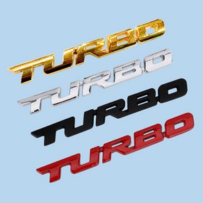 이우펄스 자동차 터보 TURBO 엠블럼 스티커 마크, 1개, 레드