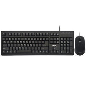 TGIC TGC-MK7000S 유선 키보드 마우스 세트 키스킨포함, 일반형, 블랙
