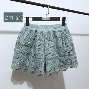 라오농 레이스 수술 반바지 여하이웨스트 와이드A팬츠 밴딩 +25d05LL