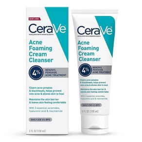 CeaVe Acne Foaming Ceam Cleanse 세라비 여드름 포밍 클렌징 크림 5oz(150ml), 1개, 150ml