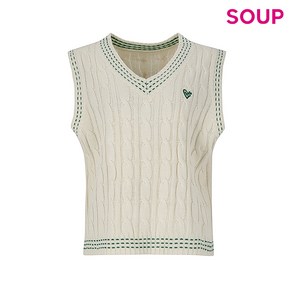 SOUP 브이넥 자수 니트 베스트 (SZ9VK31)