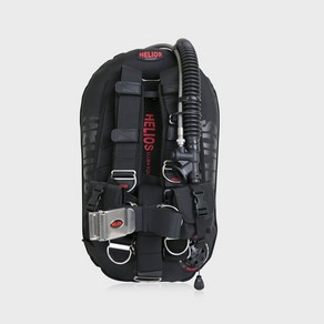 헬리오스 BCD 블랙나이트_A1 BCD 시스템 27 lbs 부력조절 스킨스쿠버 백마운트, 하드코트 알루미늄, A1퀵풀하네스(코브라버클)