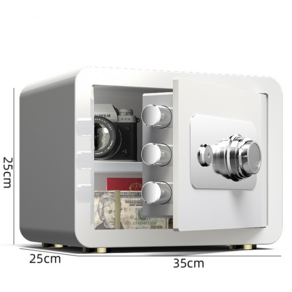 가정용 미니금고 소형 디지털금고 안전 금고 옷장 사무실 보관함 도난 방지, 화이트(버튼형)