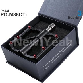 Pomend MTB 초경량 미끄럼 방지 알루미늄 합금 페달 PD-M86CTi 3 베어링 블랙 Ti 레드, 01 M86(Red), 1개