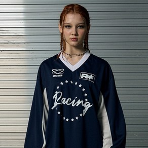 러닝하이 MOTOR CYCLE JERSEY PULLOVER TOP NAVY