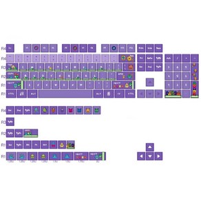 사오파오 몬스터 패밀리 키캡 PBT 체리 5면 염료승화 (2가지), 영어 139키