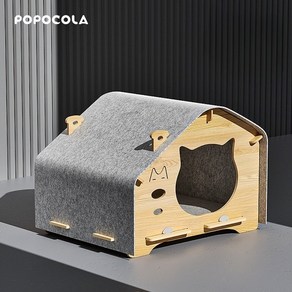 POPOCORA 고양이집 고양이원목집 고양이 숨숨집, 1개