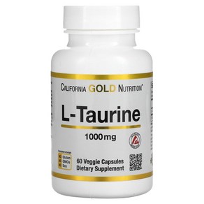 캘리포니아 골드 뉴트리션 타우린 L-Tauine 1000mg 베지캡슐, 1개, 60개, 1.5L