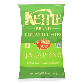 Kettle Foods Chip Potato Nat Jalapeno 5 oz Kettle Foods 칩 감자 Nat Jalapeno 5온스, 141g, 1개