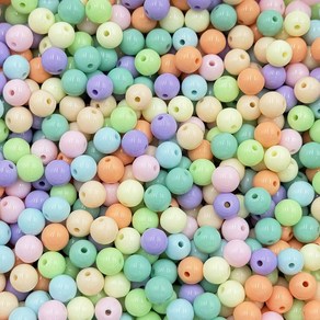 은센 파스텔 8mm 비즈 아크릴 100p 1000p 믹스 대용량 스쿱 팔찌 만들기 키링 공예 도매, 100개, 파스텔 비즈