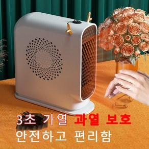 멀티식 온풍기 욕실 가정용 사무실 책상난로 미니 전기히터 캠핑 전기온풍기 키보드히터, 마카롱화이트White