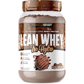 프로틴파우더 Musclespot Lean Whey Revolution 단백질 파우더 - 분리유청단백질 저칼로리 저탄수화물 저지방 놀라운 맛 한 스쿱당 25g2LB 코코넛 카라멜, [01] 초콜릿 아이스크림, 910g, 1개