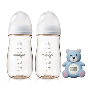 미니노어 PPSU 240ml 젖병(2개)+젖꼭지1단계(2개)+탕온도계 / 신생아 출산선물세트