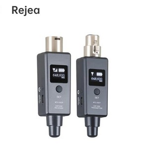 XLR 무선 송수신기 마이크 송신기 수신기 시스템 연결 동적 마이크용 내장 충전식, 1개