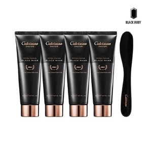 칼비사노 캐비어 블랙 마스크 80ml x4 + 스파출라, 4개, 1개입