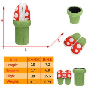 슈퍼 마리오 동킹콩 키노피오 로젤리나 부끄부끄 봉제 대형 애착 인형 피규어 키링 독 피라냐 식물 장난감 만화 겨울 면 슬리퍼 선물, [04] Cotton slippes, 1개