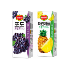 델몬트 파인애플 포도 드링크팩 190ml 각24팩(총48팩)/과즙주스/주스/음료/과채음료, 48개