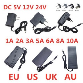 직류 5V 12V 24V 어댑터 전력 공급 장치 교류 100 V240 V 1A 2A 3A 5A 6A 8A 10A LED 스트립 조명 및 CCTV 전등용 충전기 변압기 어댑터, 38) 5A  US5v, 38) 5A - US - 5v