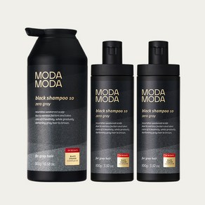 모다모다 3세대 제로그레이 블랙샴푸10 세트 300g 1개+100g 2개 새치케어 염색샴푸, 1개, 300ml