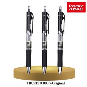 지구마켓 Comix 코믹스 푸시 젤펜 잉크펜 부드러운 노크식 볼펜 0.5mm, 1세트, 검정3