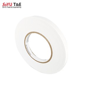 소유 폼 양면테이프 EVA PE 아크릴 쿠션 강력 백색 투명 12-50mm 폭, 1개, EVA폼(백색) 1T x 12mm x 10M