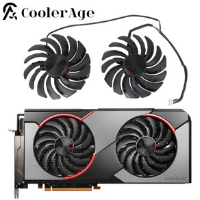 MSI Radeon RX 5600 5700 XT 게임용 X DIY 비디오 카드 팬 PLD10010S12H RX5600 RX5700 그래픽 카드 교체 냉각, Fan - 2PCS, Black, 없음 RGB, 1개