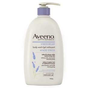 Aveeno Stess Relief Body Wash 스트레스 릴리프 바디 워시 건성 피부 콜로이드 오트밀 일랑일랑 캐모마일 라벤더 에센셜 오일 (포장은 다를 수 있음), 1개, 975ml