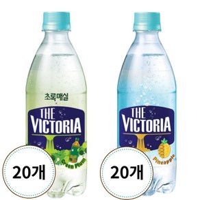 빅토리아 탄산수 초록매실 + 파인애플, 40개, 500ml