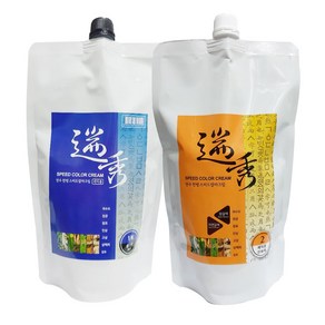 천수 한방 스피드 칼라크림 1제500g+2제500g/암모니아없는 염색 새치염색, 5N 자연갈색, 1개