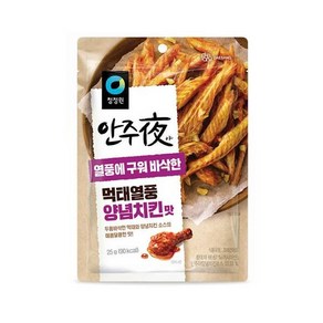 청정원 맥주 소주 안주夜 먹태열풍 양념치킨맛 쫄깃 달콤 짭쪼름 25g, 1개