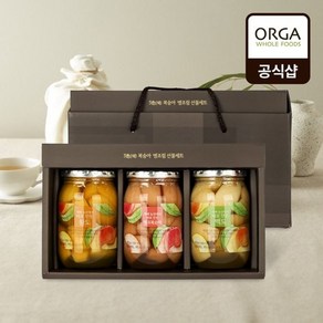 풀무원 [25년 설][올가] 3색 복숭아병조림 선물세트 (450gX3EA), 450g