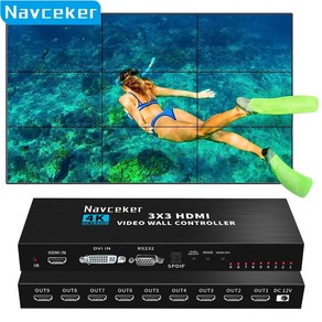 4K HDMI 비디오 월 컨트롤러 3x3 HDMI DVI 비디오 월 프로세서 멀티 비디오 스크린 프로세서 스플라이서 1X2 1X4 1X3 2X1 2x3 3x2 4X2, 3.ZY-AP1 - UK Powe Plug