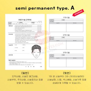 반영구화장 고객관리차트 시술동의서 A 양면 100매 / 주의사항 관리방법 반영구재료 / 립아이즈, 1개