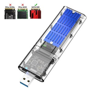 고속 5Ghz M.2 To USB 3.0 SSD 어댑터 M2 케이스 PCIE NGFF SATA M / B 키 디스크 박스 2230/2242/2260/2280MM 용, 01 Blue, 1개