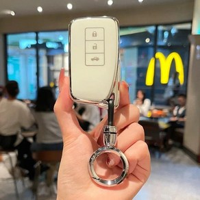 TPU 자동차 원격 키 케이스 커버 보호 쉘 렉서스 NX GS RX IS ES GX LX RC 200 250 350 LS 450H 300H 키체, 12 A-white key chain