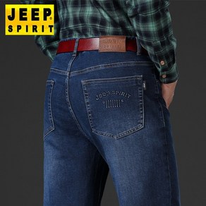 JEEP SPIRIT 지프 스피릿 남자 청바지 가을 겨울 새로운 패션 스타일 데님 바지 사업 캐주얼 팬츠 느슨한 스트레이트 탄성 중간 핫 스탬핑 두꺼운 남성 청바지 J803