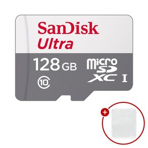 샌디스크 마이크로SD카드 울트라 SDSQUNR-128GB + SD카드 케이스, 1개, 128GB