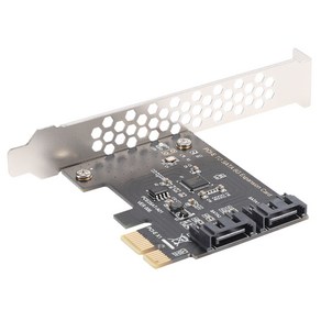 PCIe PCI Expess to SATA3.0 2포트 SATA III 6G 확장 컨트롤러 카드 어댑터, 검은색, 한개옵션0