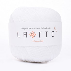 삼남뜨개실 LATTE 라떼실 65g 40컬러 소품실 가방실, LATTE 65g 1 화이트, 1개