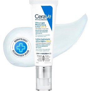 (캐나다 직송) CeaVe SPF 30의 초경량 페이스 모이스처라이저 히알루론산 자외선 차단제 로션 중성 피부 지성 민감성 피부. 무향 오일 프리 논코메도제닉 여행용 50ML, 1개