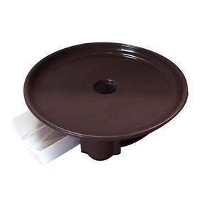 [세진홈스] 서랍식 원형 화분받침대, 브라운, 1개