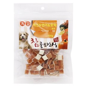 참좋은간식 치킨연어+당근 브로콜리 호박큐브 강아지간식, 3개, 100g